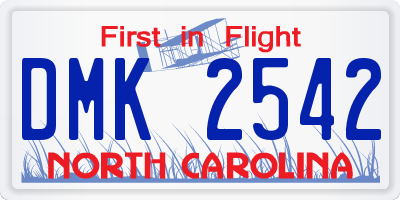 NC license plate DMK2542