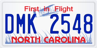 NC license plate DMK2548
