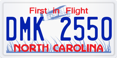 NC license plate DMK2550