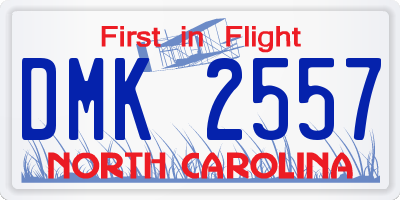 NC license plate DMK2557