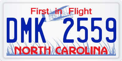 NC license plate DMK2559