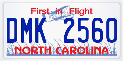 NC license plate DMK2560