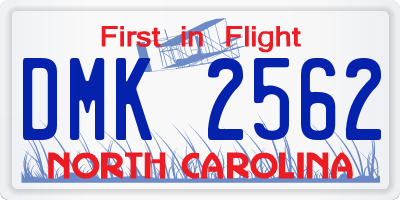 NC license plate DMK2562