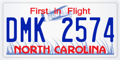 NC license plate DMK2574