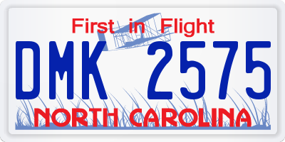 NC license plate DMK2575