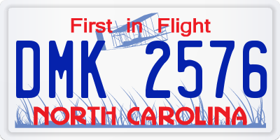NC license plate DMK2576