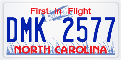 NC license plate DMK2577