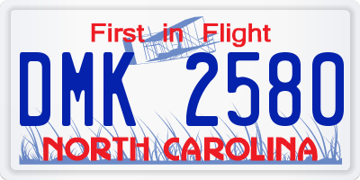 NC license plate DMK2580