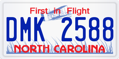 NC license plate DMK2588