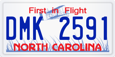 NC license plate DMK2591