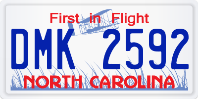 NC license plate DMK2592