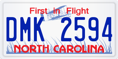 NC license plate DMK2594