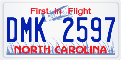 NC license plate DMK2597