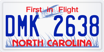 NC license plate DMK2638