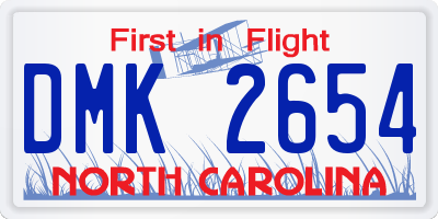 NC license plate DMK2654