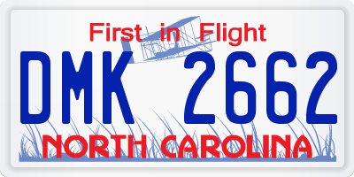 NC license plate DMK2662