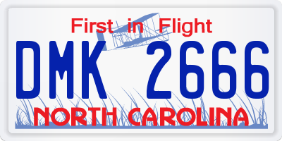 NC license plate DMK2666