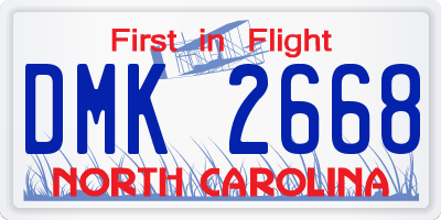 NC license plate DMK2668