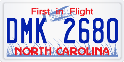 NC license plate DMK2680