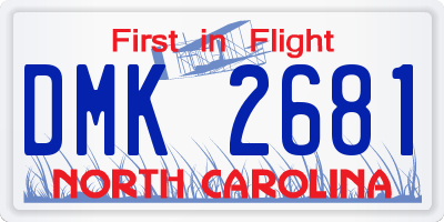 NC license plate DMK2681