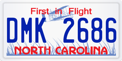 NC license plate DMK2686