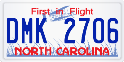 NC license plate DMK2706