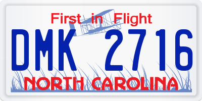 NC license plate DMK2716