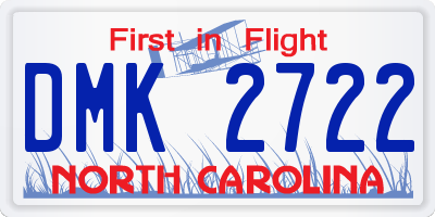 NC license plate DMK2722
