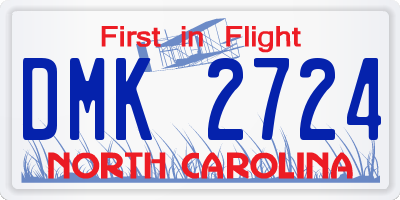 NC license plate DMK2724