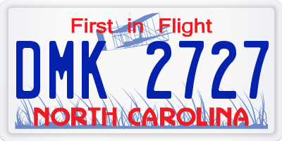 NC license plate DMK2727
