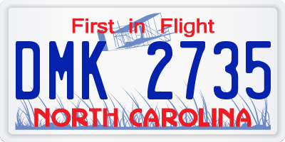 NC license plate DMK2735