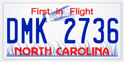 NC license plate DMK2736