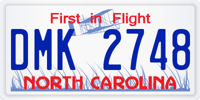 NC license plate DMK2748