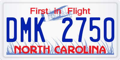 NC license plate DMK2750