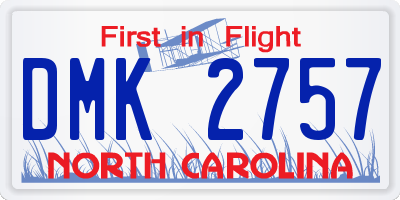 NC license plate DMK2757