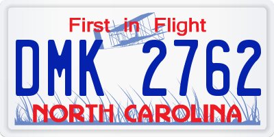 NC license plate DMK2762