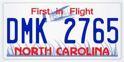 NC license plate DMK2765