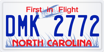 NC license plate DMK2772