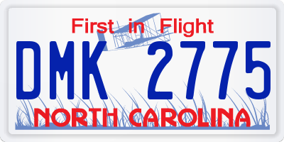 NC license plate DMK2775
