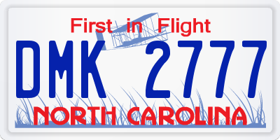 NC license plate DMK2777