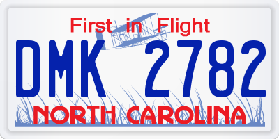NC license plate DMK2782