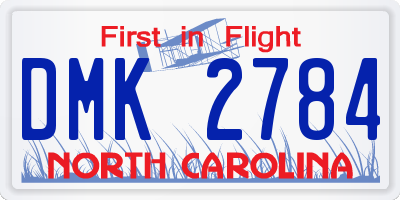 NC license plate DMK2784