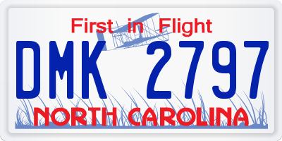 NC license plate DMK2797