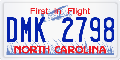 NC license plate DMK2798