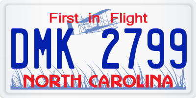 NC license plate DMK2799