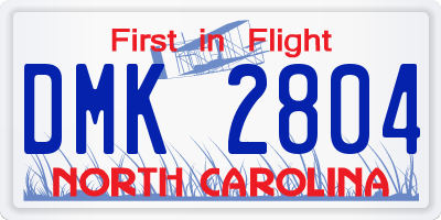 NC license plate DMK2804