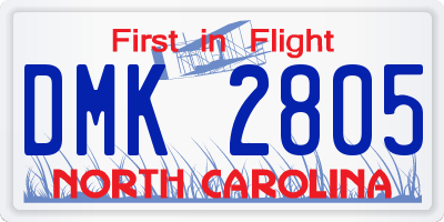 NC license plate DMK2805