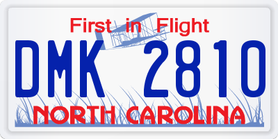 NC license plate DMK2810