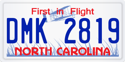 NC license plate DMK2819