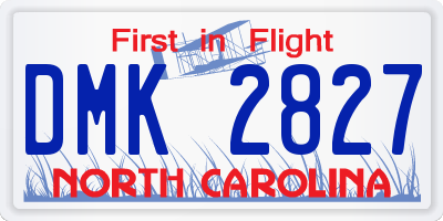 NC license plate DMK2827